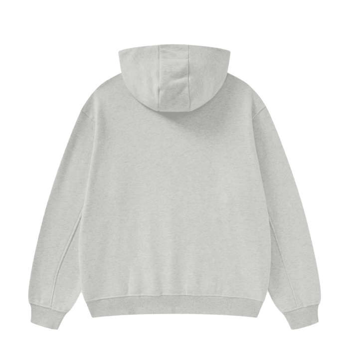 High Neck Insulated FOG Solid Color Fleece Hoodie - 385 GSM