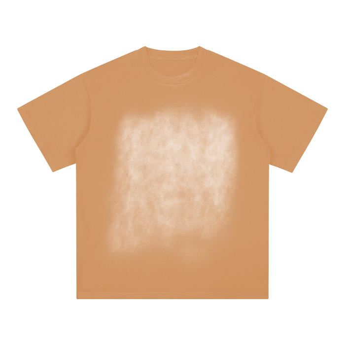 Square Patch Monkey Washed Drop Shoulder T-Shirt - 250 GSM