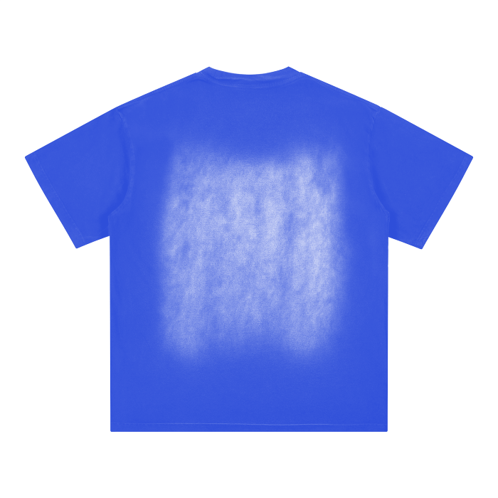 Square Patch Monkey Washed Drop Shoulder T-Shirt - 250 GSM