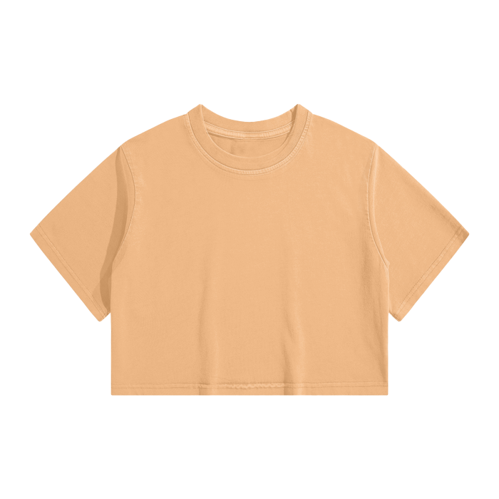 Washed Effect Crop Top - 220 GSM