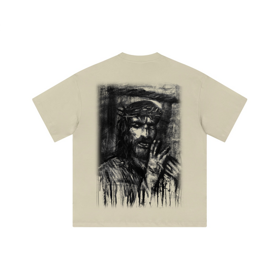 Agony of the Cross Unisex Loose T-shirt (White Text Edition)
